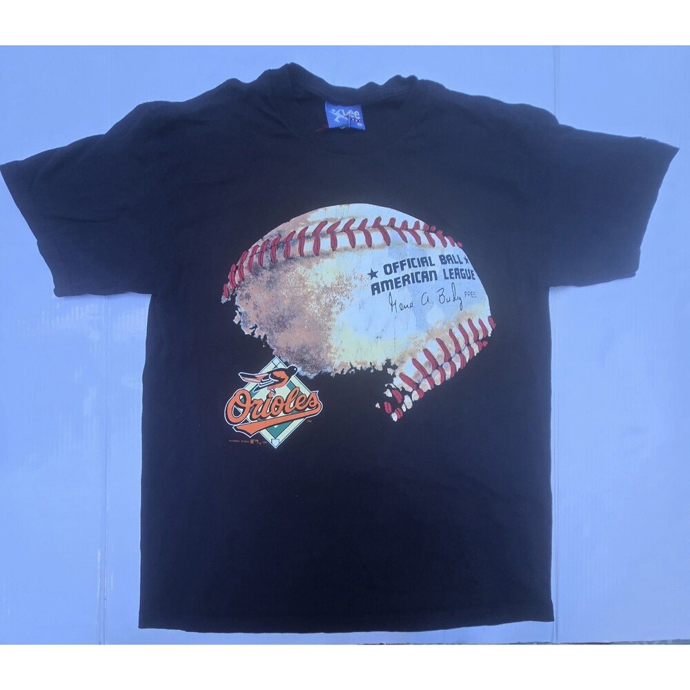 Vintage 1995 Baltimore Orioles Tee L Lee Sport Nutmeg MLB Graphic Single Stitch